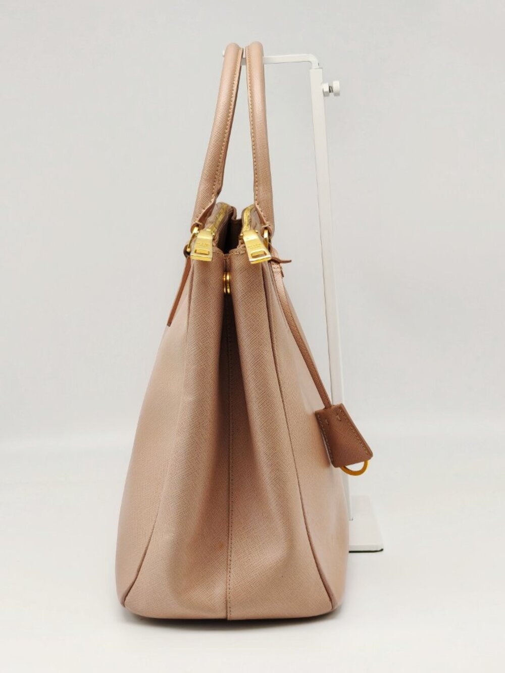 PRADA Saffiano Leather Large Tote Bag Pink Top Handle Work Laptop Office Bag - Picture 14 of 16
